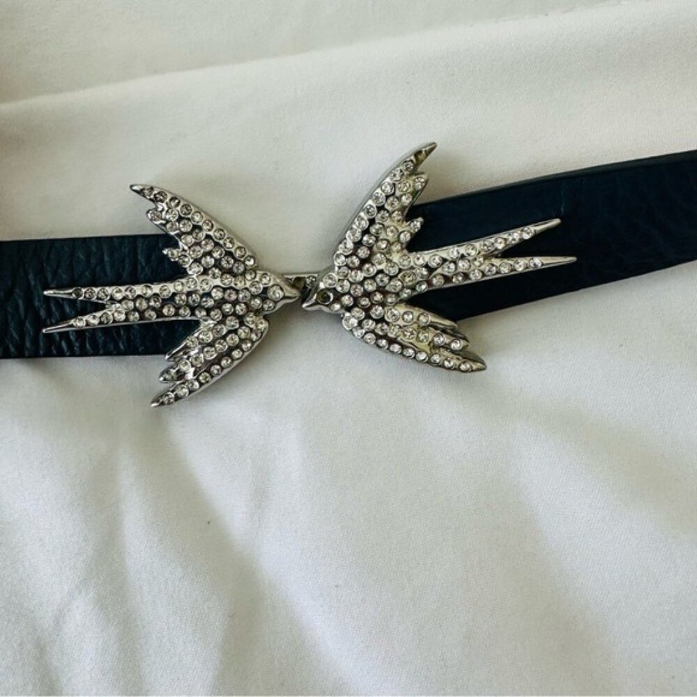 Kate Spade Kissing Bird Belt Dark blue Rhinestones In the Hoop XS/S - Picture 5 of 15